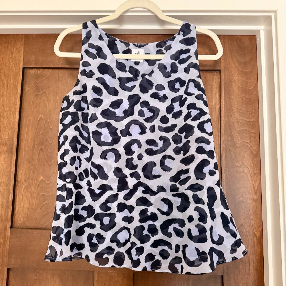 CABI Feline Blouse ruffle hem tank top in purple